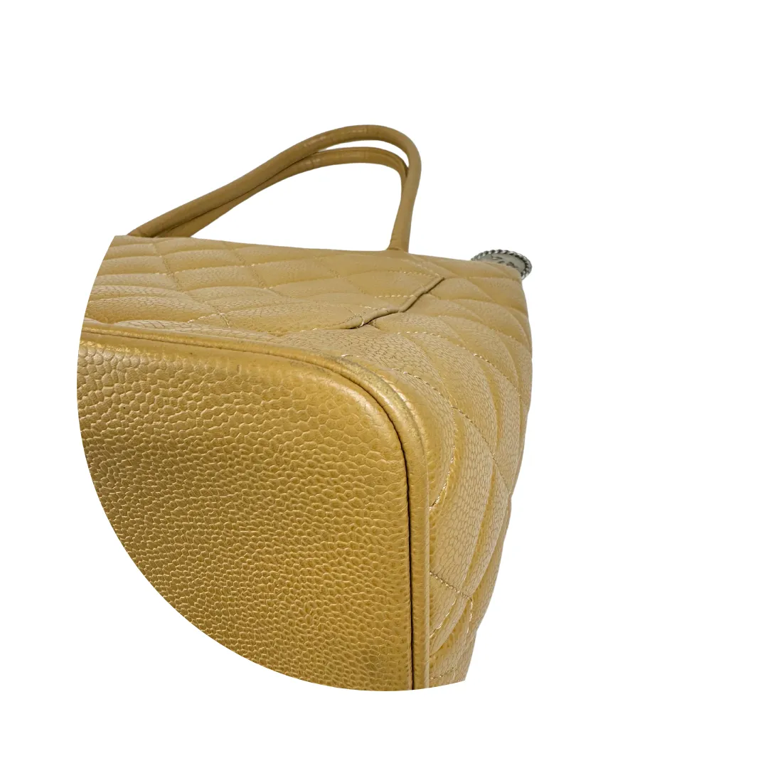 Chanel Beige Caviar Medallion Tote