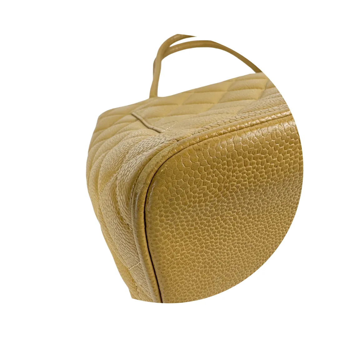 Chanel Beige Caviar Medallion Tote