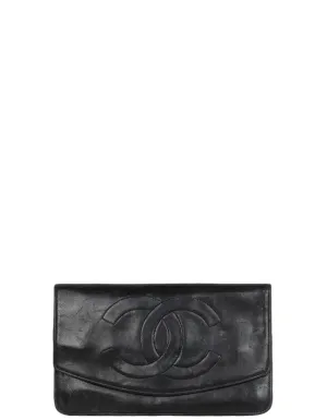 Chanel Vintage Black Wallet/Clutch AS-IS