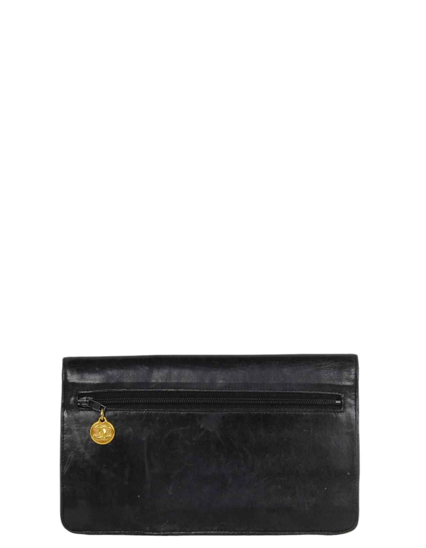 Chanel Vintage Black Wallet/Clutch AS-IS