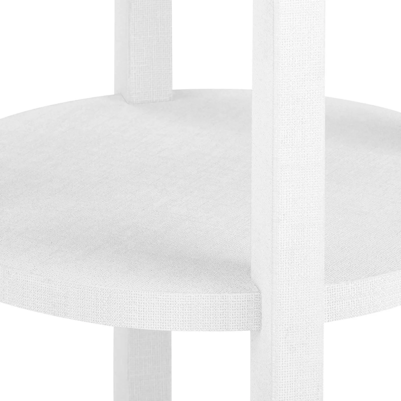 Claudette 1-Drawer Round Side Table / Cream, Brass