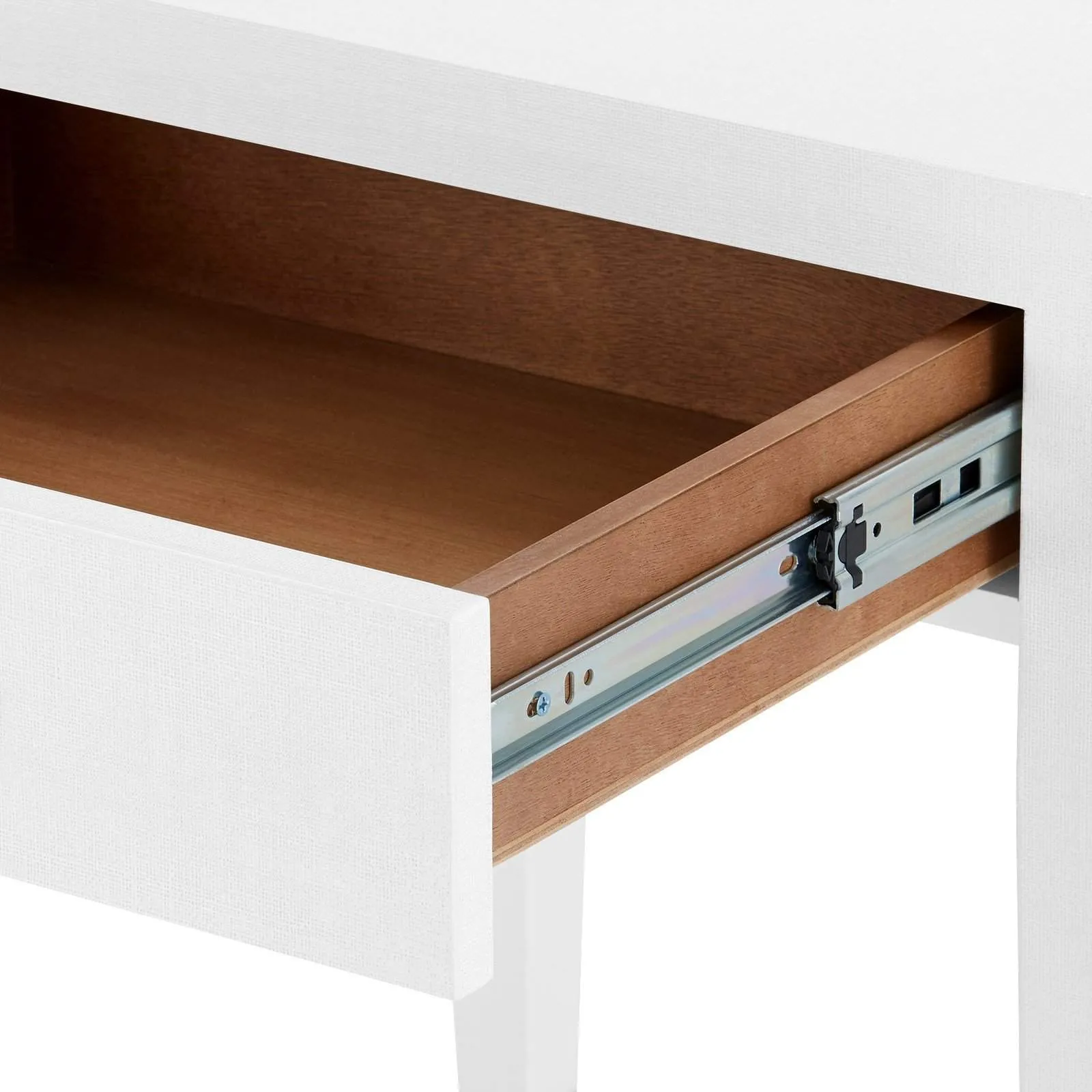 Claudette 1-Drawer Side Table / Cream, Brass