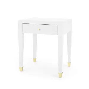 Claudette 1-Drawer Side Table / Cream, Brass