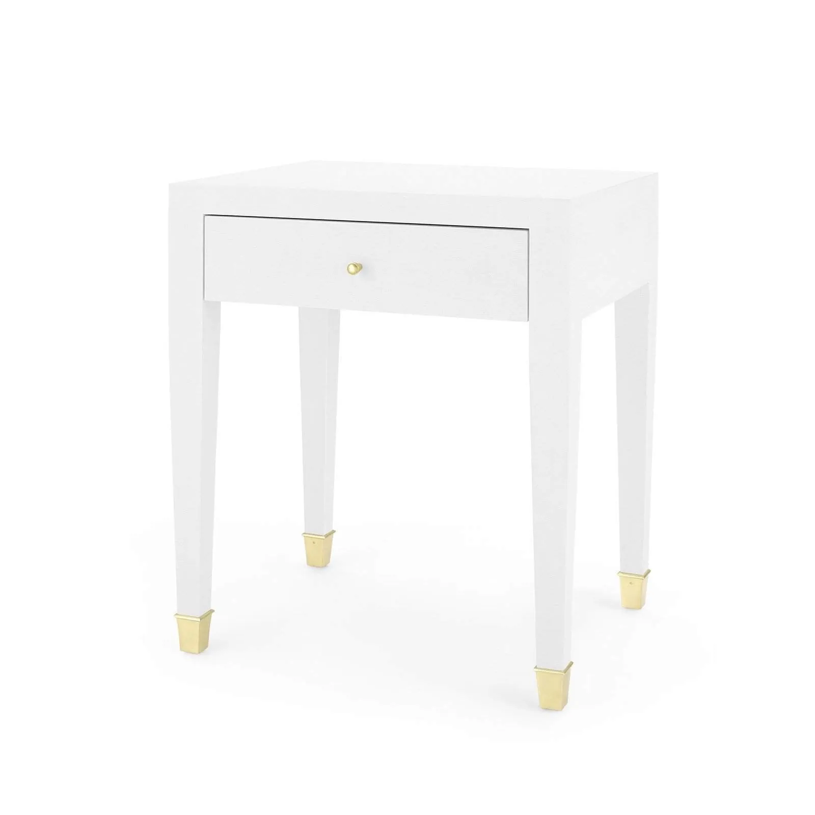 Claudette 1-Drawer Side Table / Cream, Brass