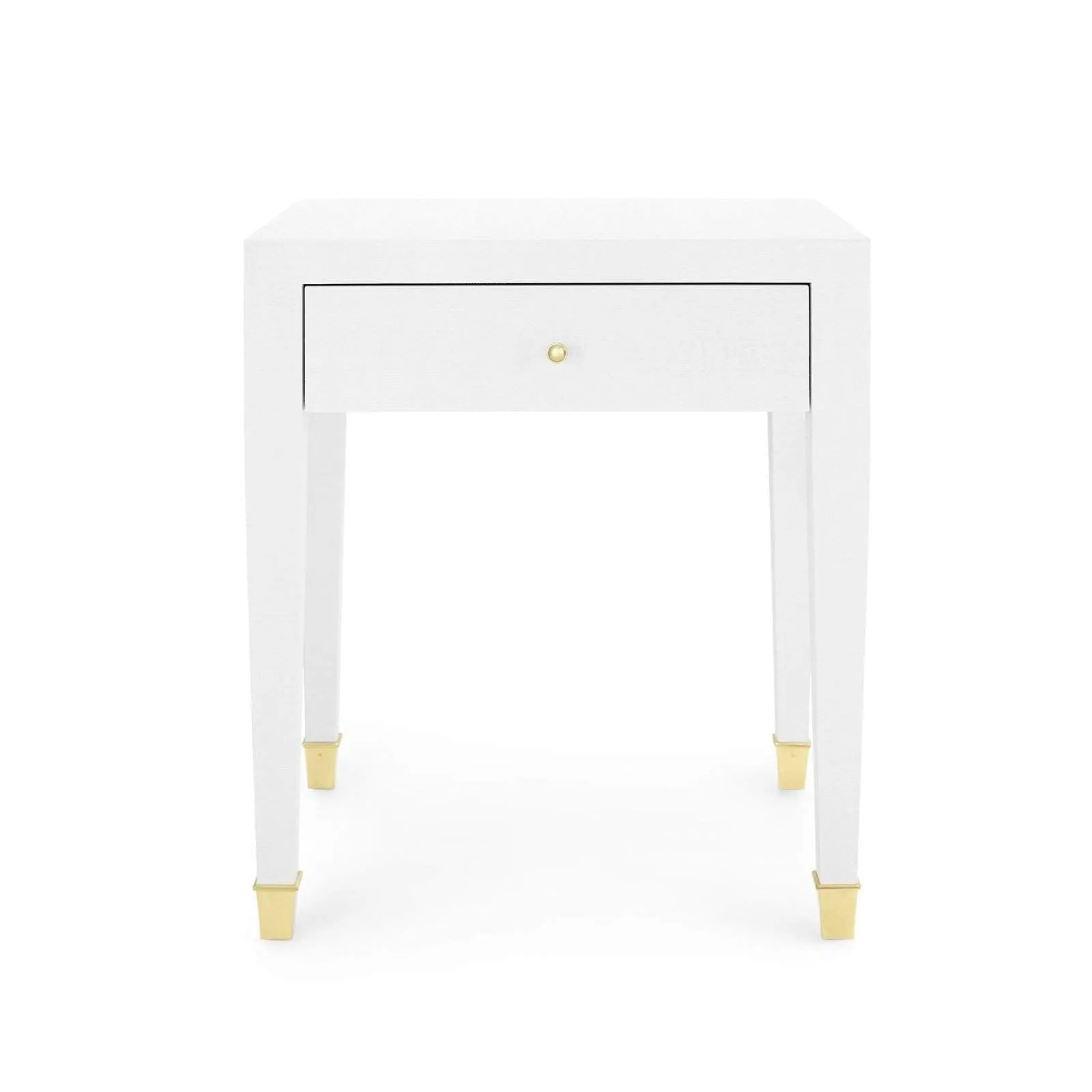 Claudette 1-Drawer Side Table / Cream, Brass
