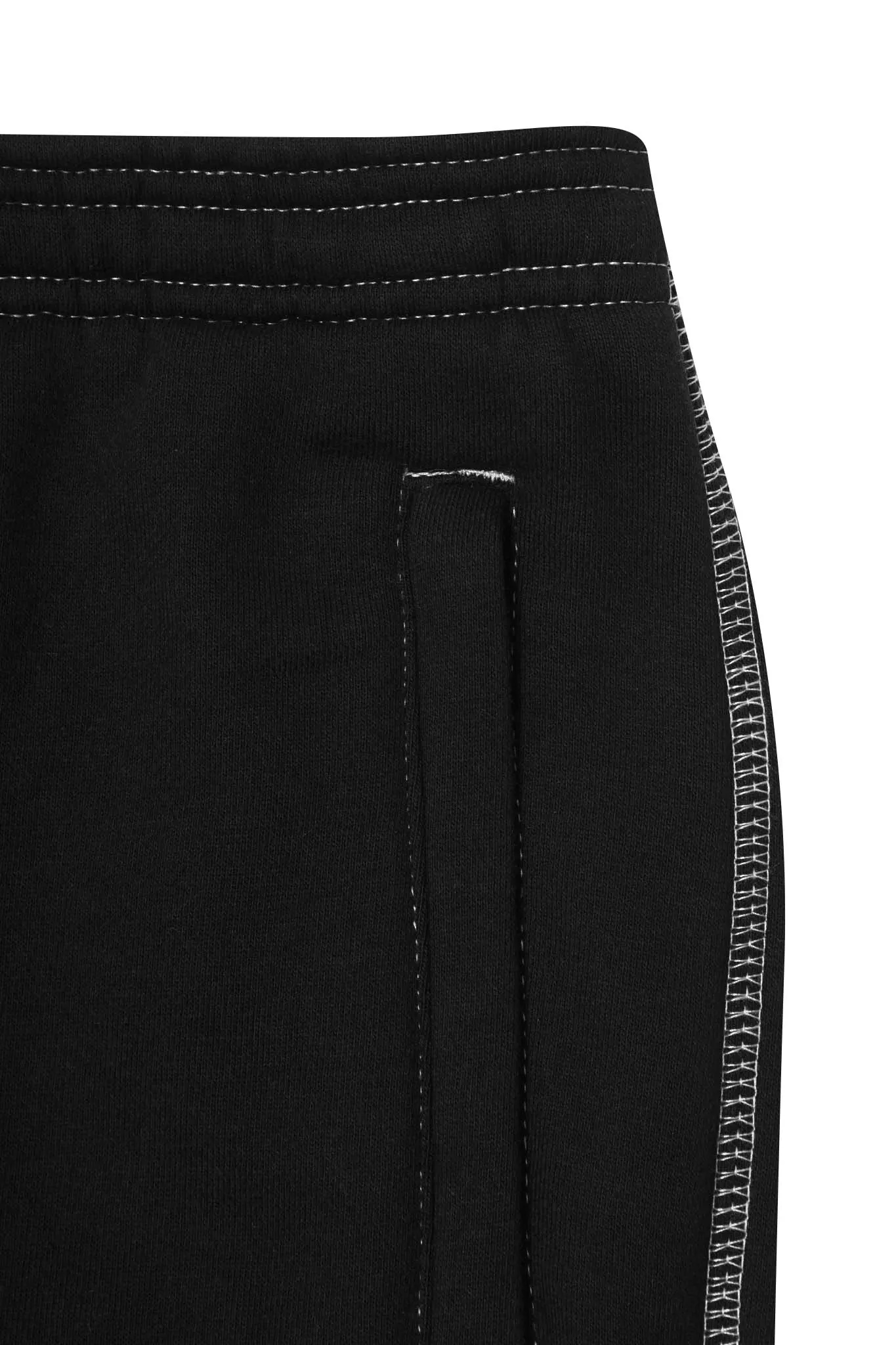 CONTRAST STITCH SWEATSHORT IN ANTHRACITE