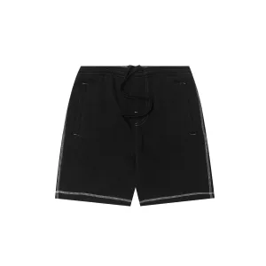 CONTRAST STITCH SWEATSHORT IN ANTHRACITE