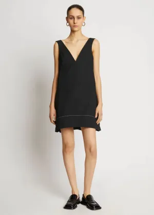Cotton Linen Mini Dress (Black)