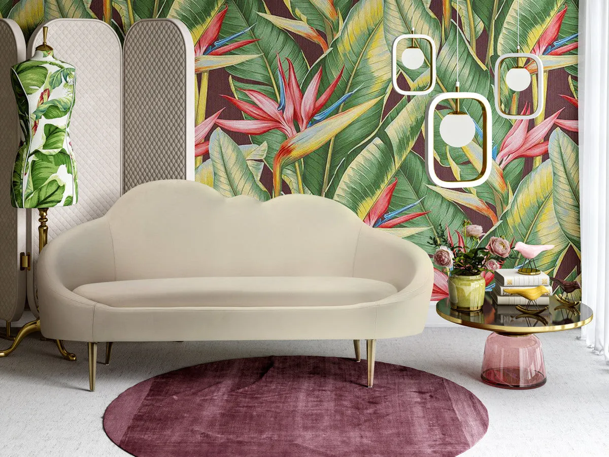 Cream Velvet Settee