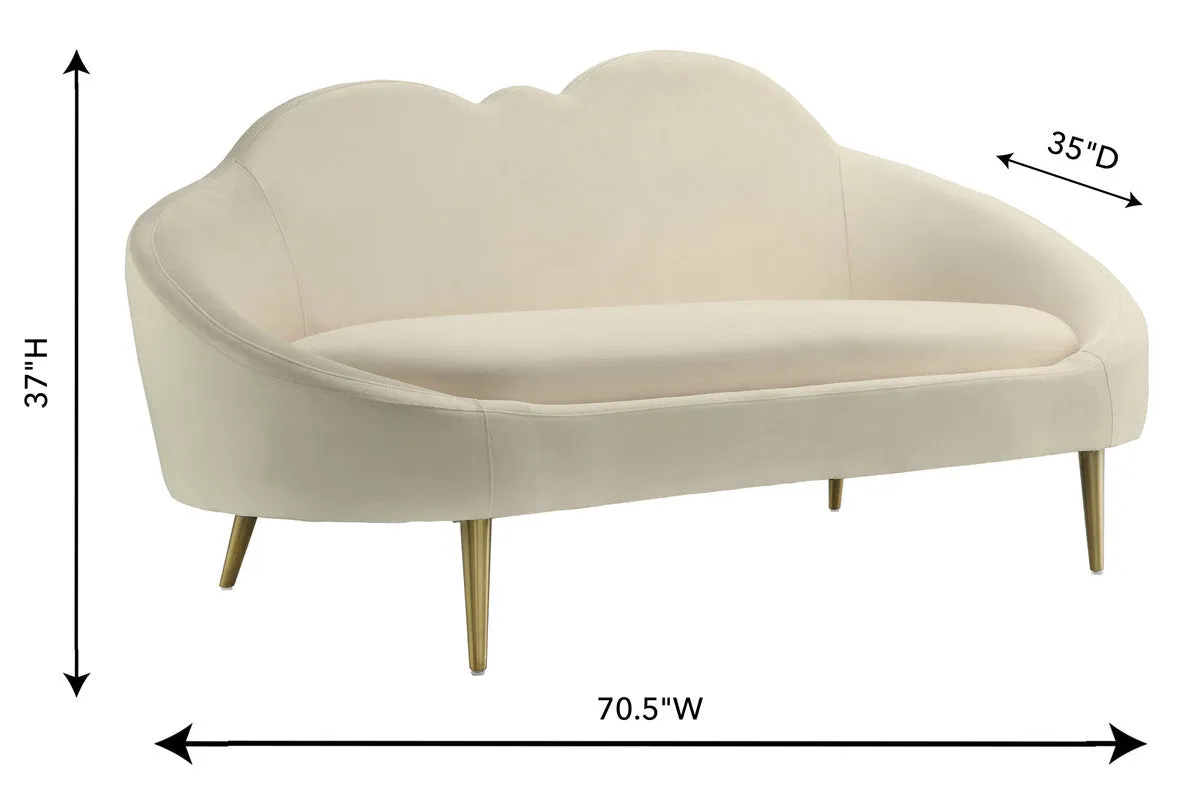 Cream Velvet Settee