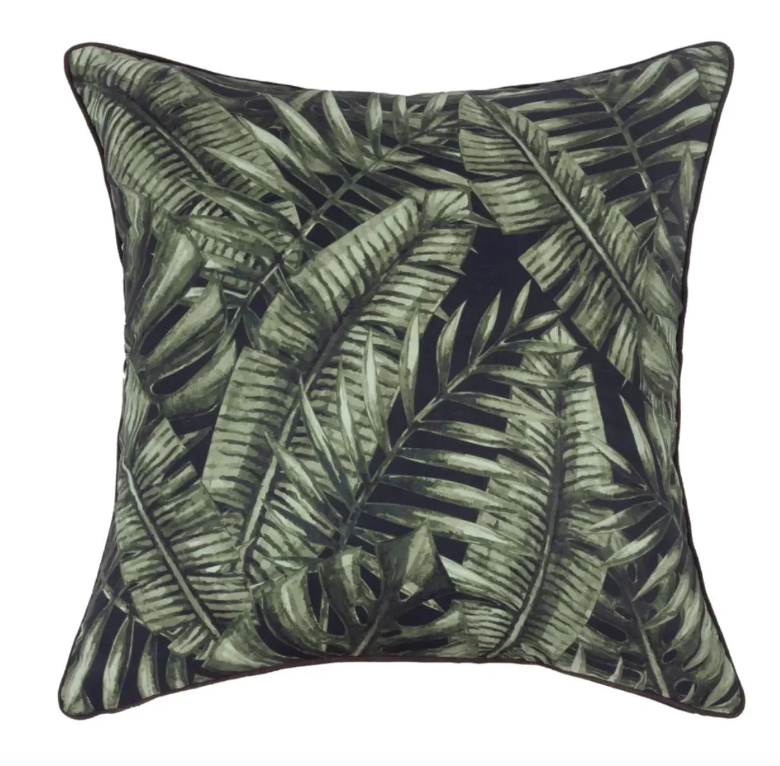 Dark Jungle Palm Pillow 22x22