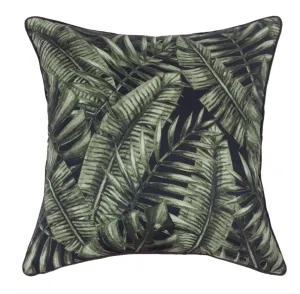 Dark Jungle Palm Pillow 22x22