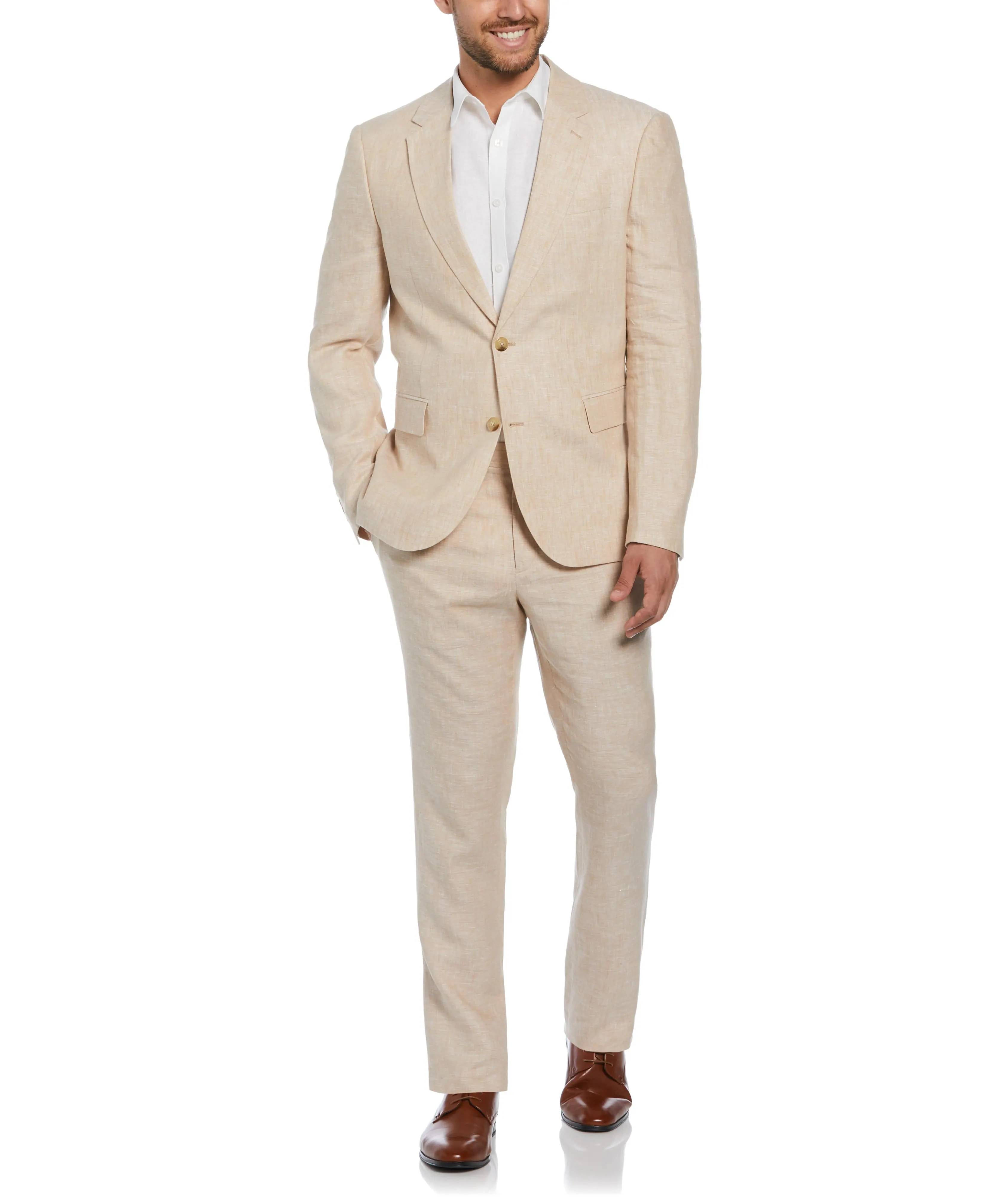 Delave Linen Flat Front Pant