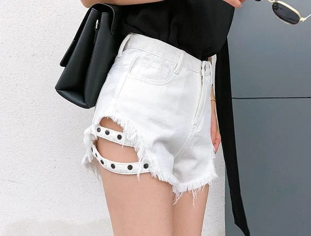 denim shorts women high waist loose jeans