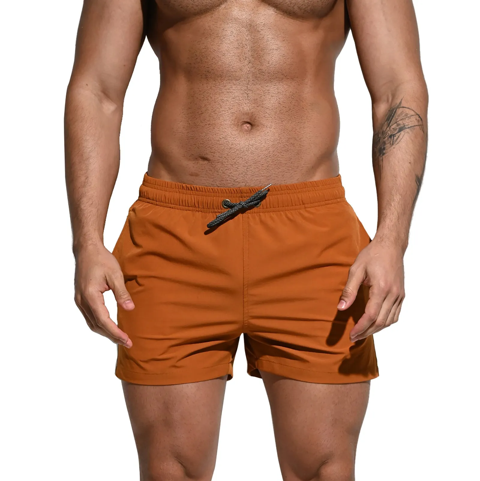DESMIIT Men's Extra Short Board Shorts Fast-Dry Sports Gym Shorts Swimwear 2-point shorts B2101