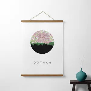 Dothan Alabama Skyline Wall Art - Vintage Map with Framed or Unframed Options - Multiple Sizes Available