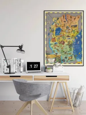 East Africa Map Poster Print| Vintage Map Wall Art