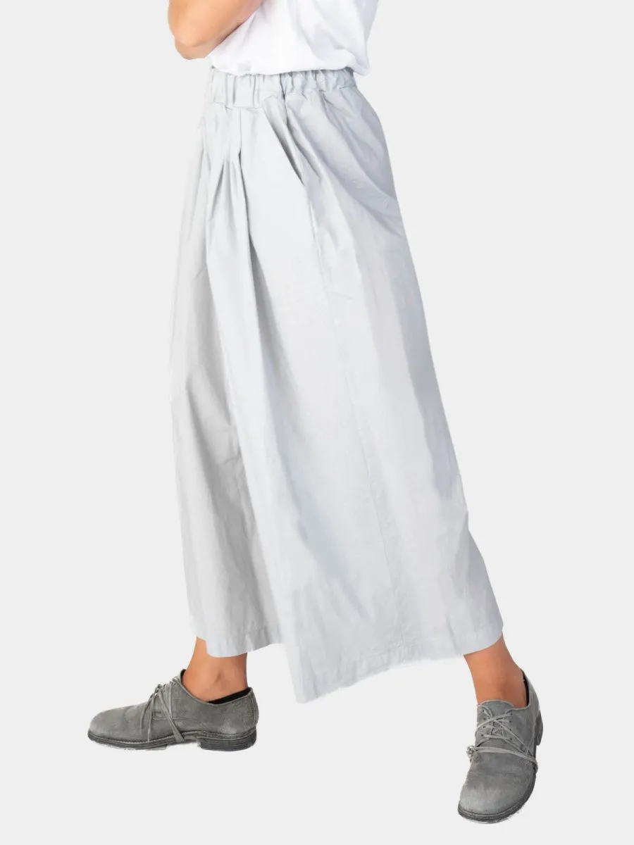 Elastic Waist Organic Cotton Cropped Palazzo Pant