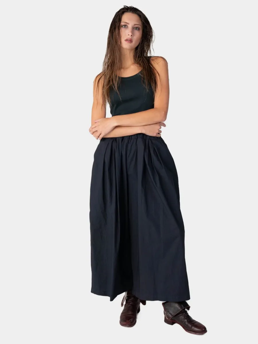 Elastic Waist Organic Cotton Cropped Palazzo Pant