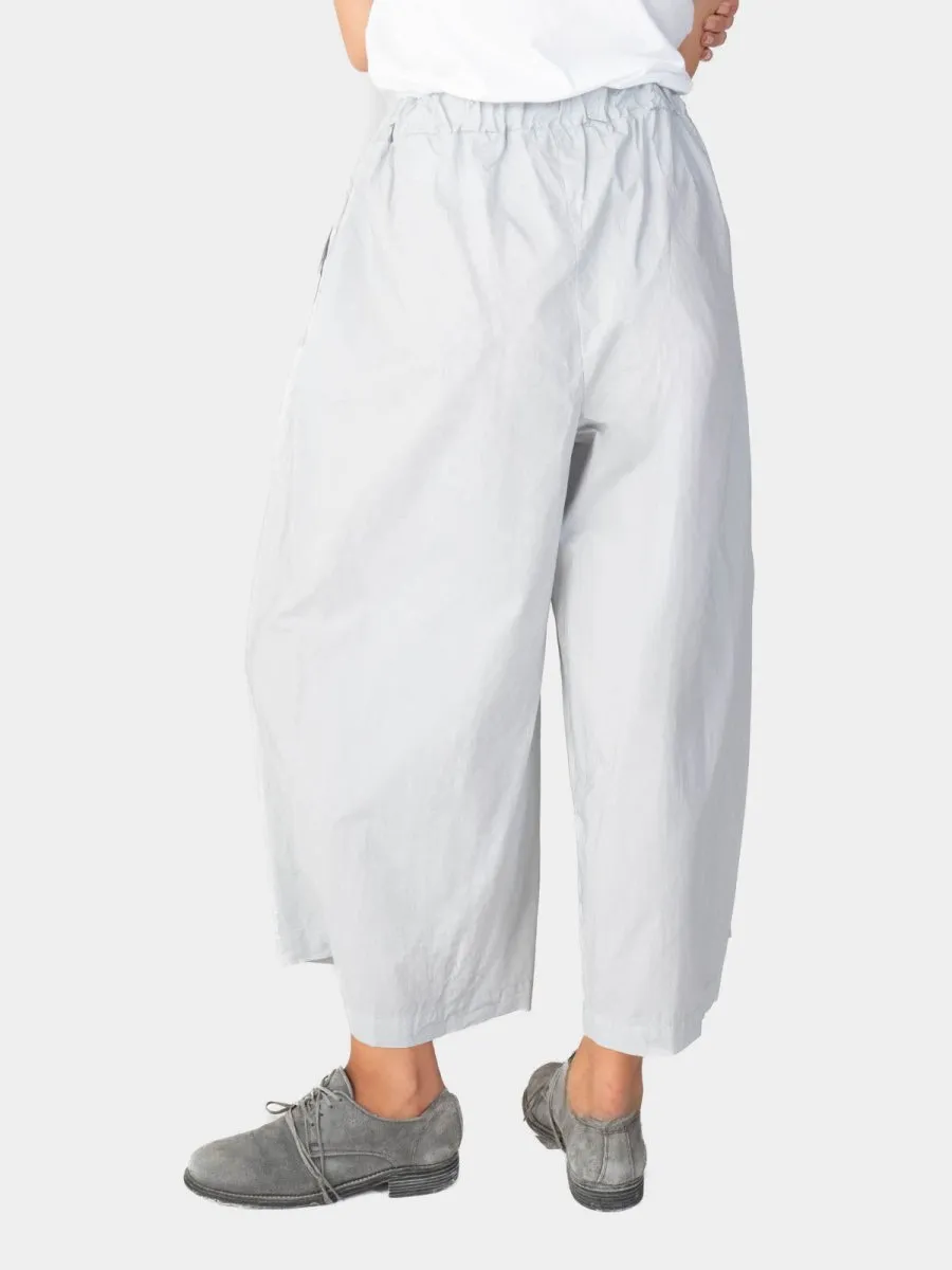 Elastic Waist Organic Cotton Cropped Palazzo Pant