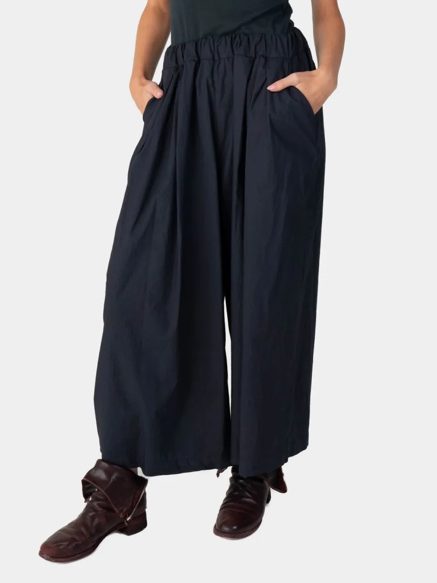 Elastic Waist Organic Cotton Cropped Palazzo Pant