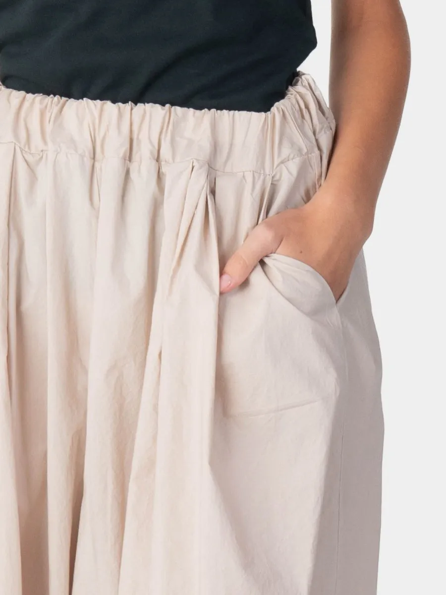 Elastic Waist Organic Cotton Cropped Palazzo Pant