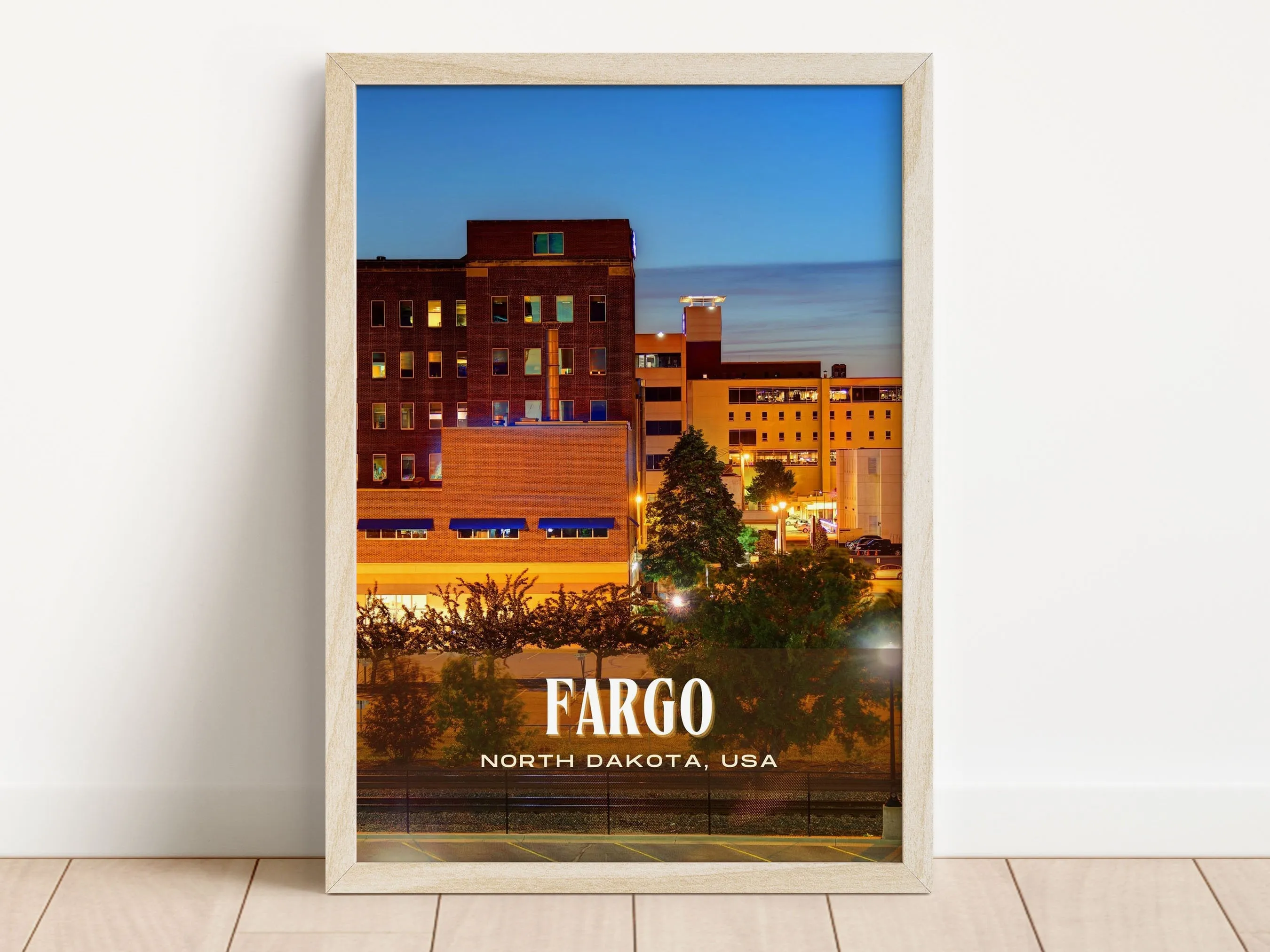 Fargo Retro Wall Art, North Dakota, USA