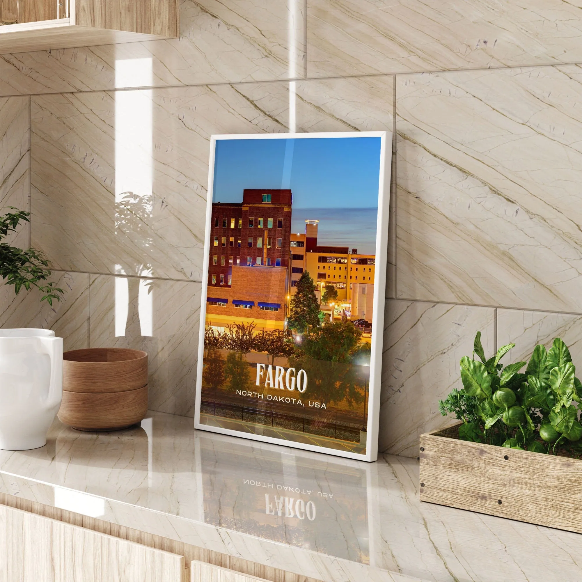 Fargo Retro Wall Art, North Dakota, USA
