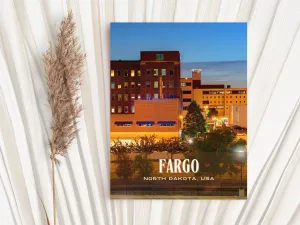 Fargo Retro Wall Art, North Dakota, USA