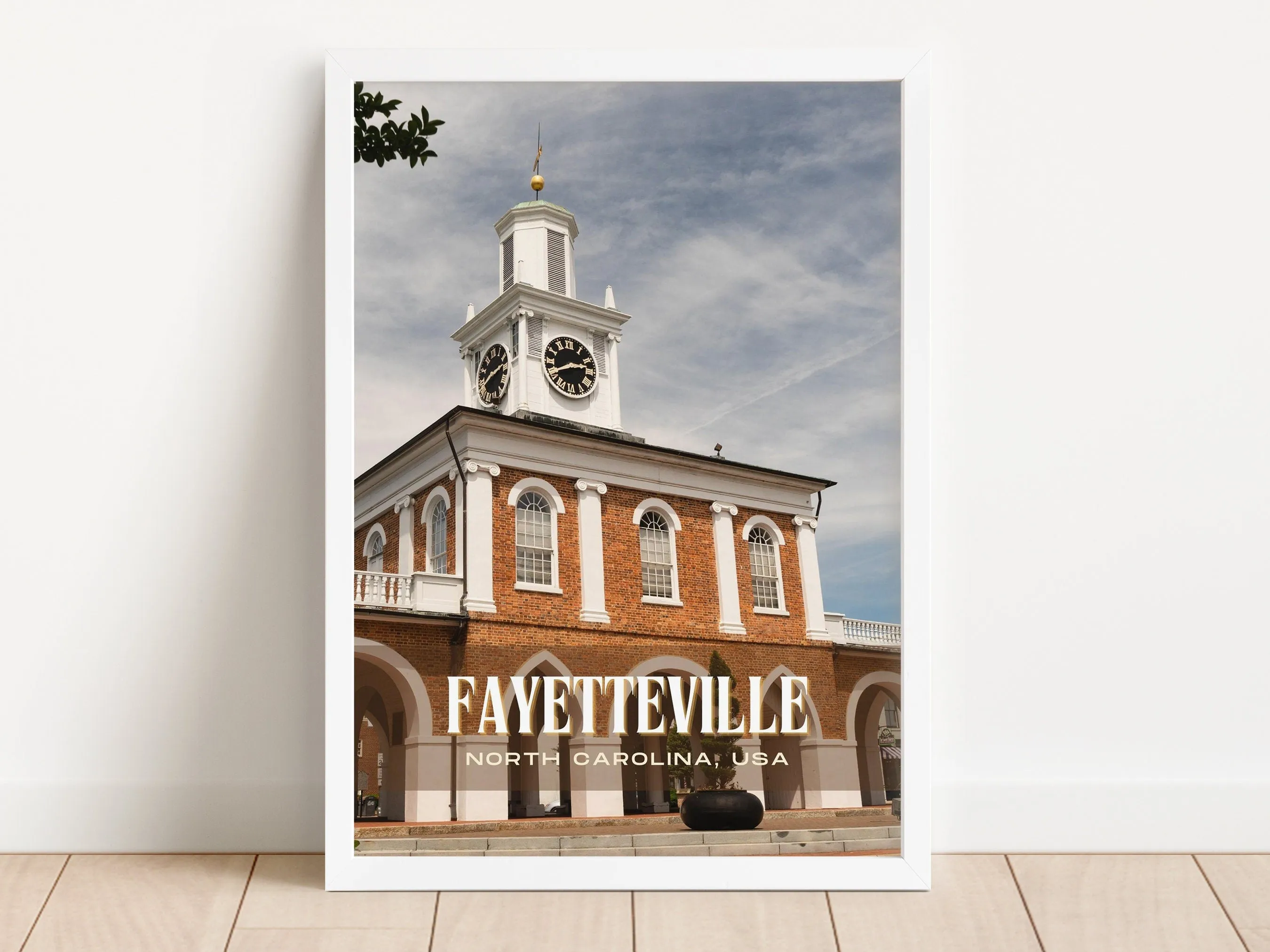 Fayetteville Retro Wall Art, North Carolina, USA