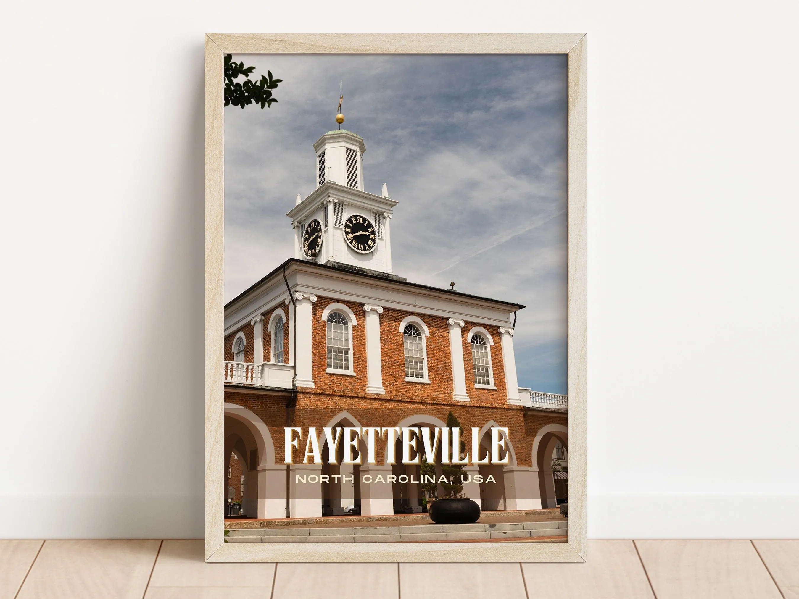 Fayetteville Retro Wall Art, North Carolina, USA