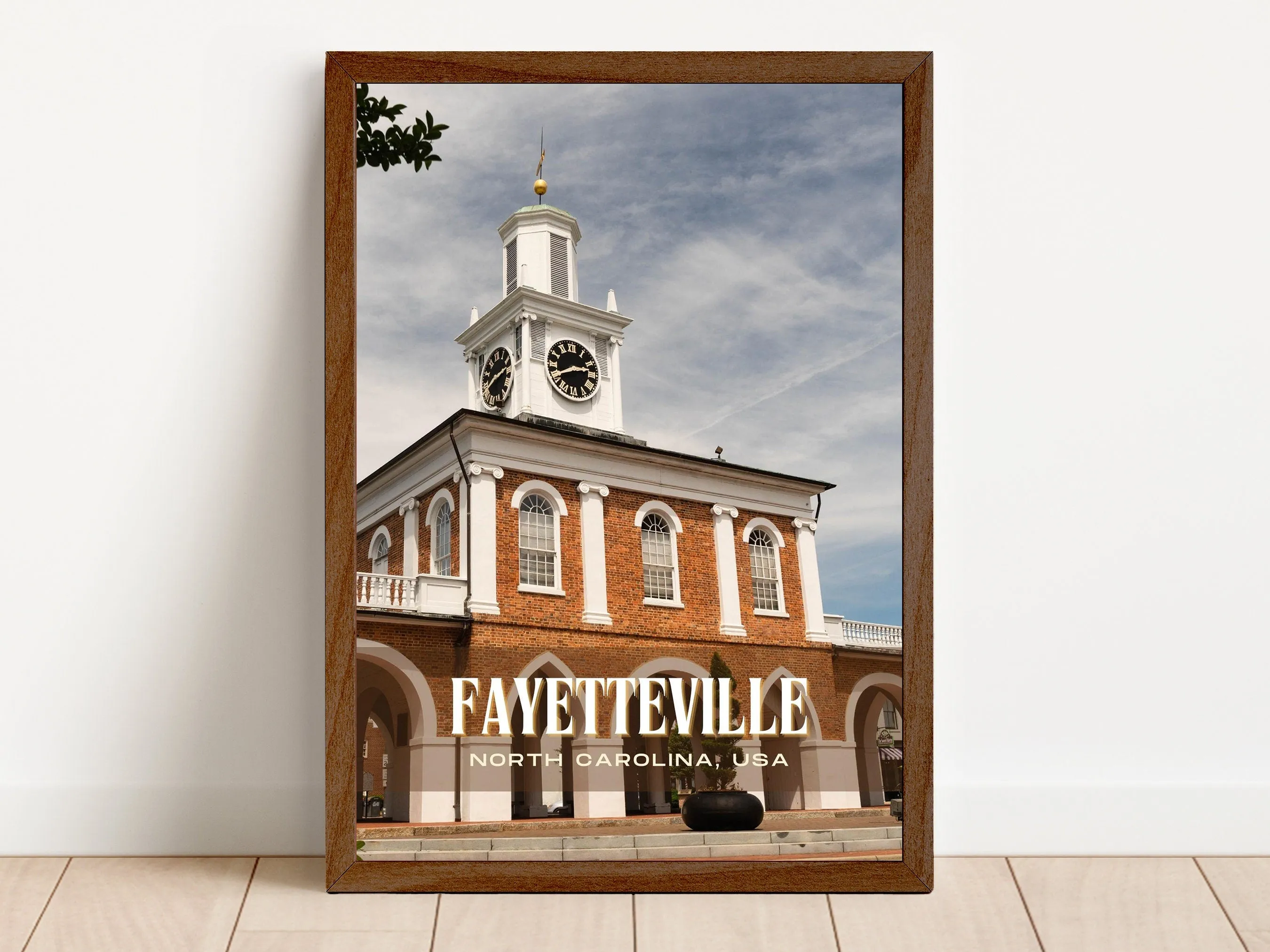 Fayetteville Retro Wall Art, North Carolina, USA