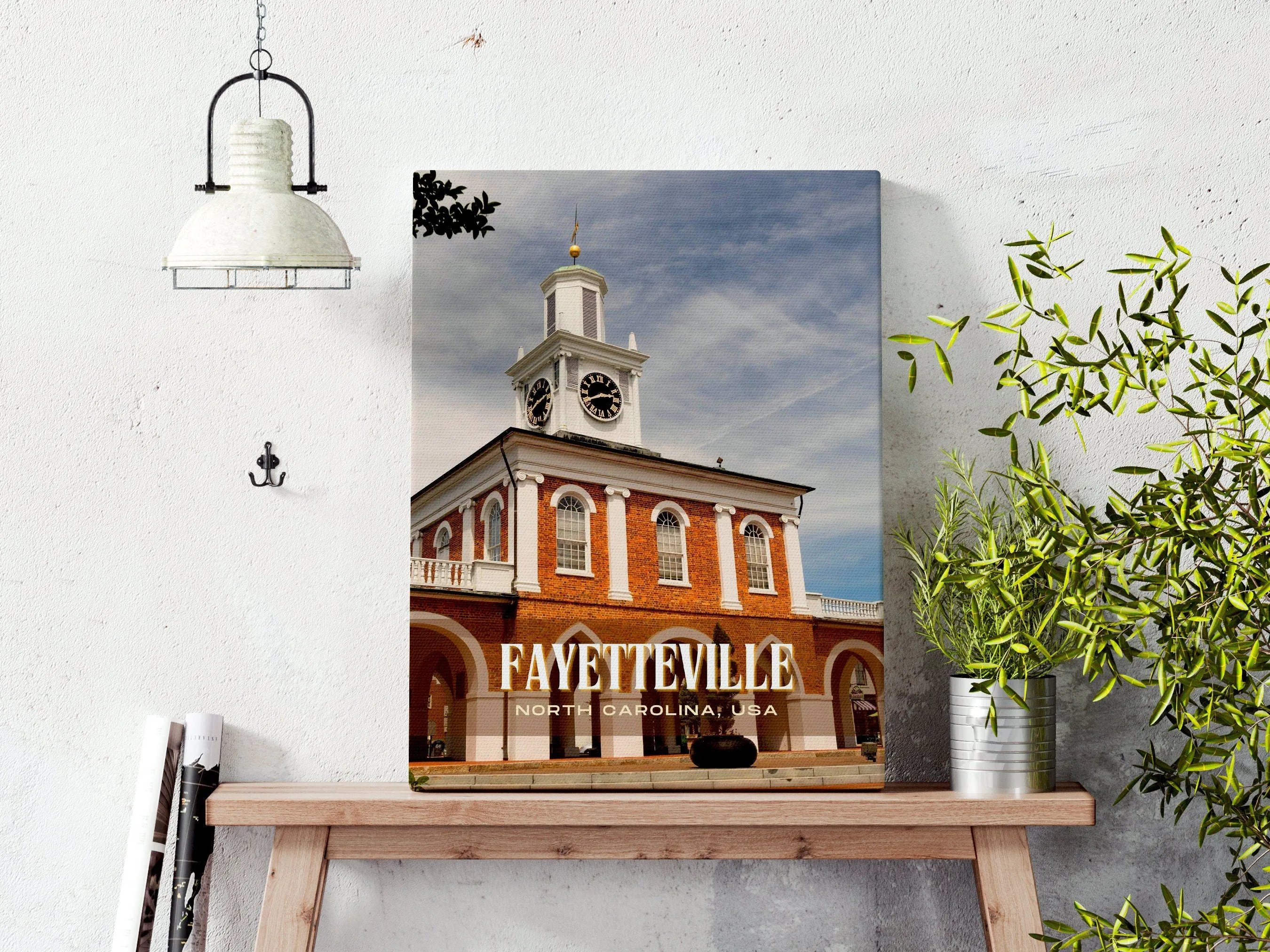Fayetteville Retro Wall Art, North Carolina, USA