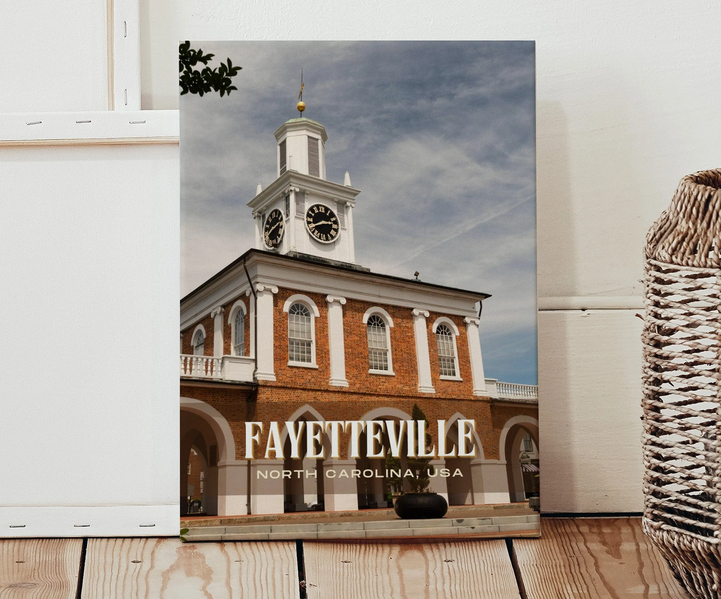 Fayetteville Retro Wall Art, North Carolina, USA