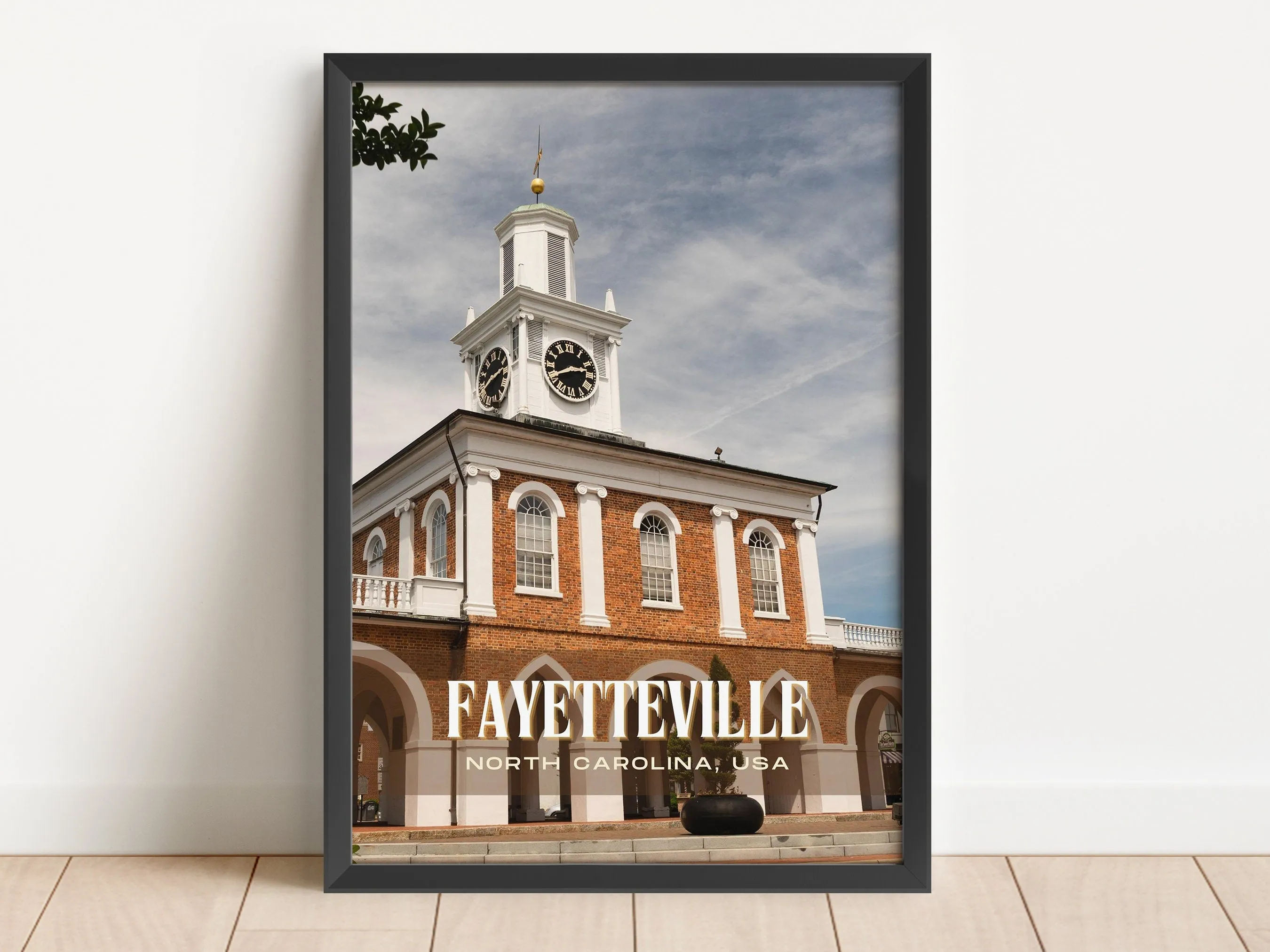 Fayetteville Retro Wall Art, North Carolina, USA