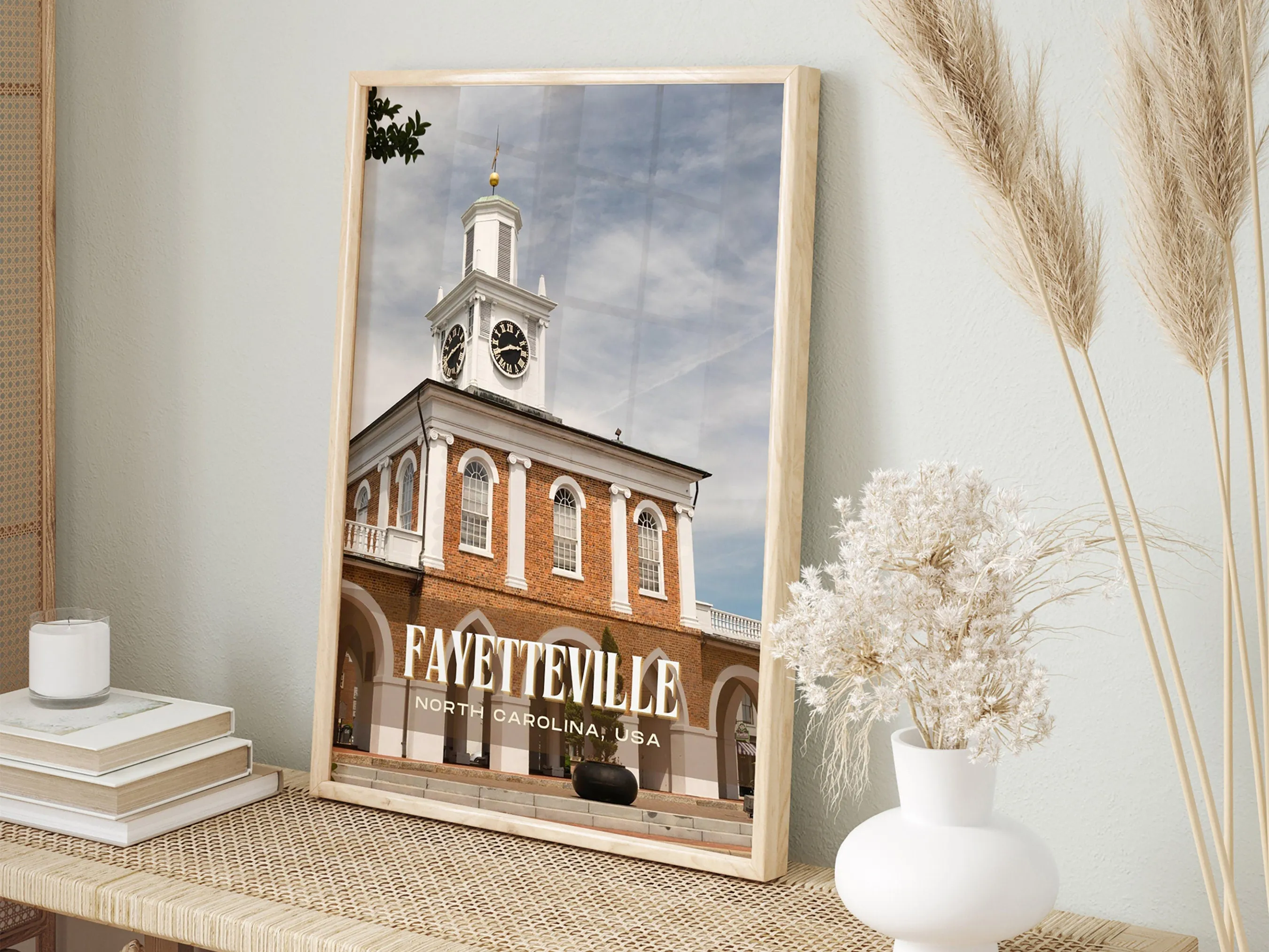 Fayetteville Retro Wall Art, North Carolina, USA