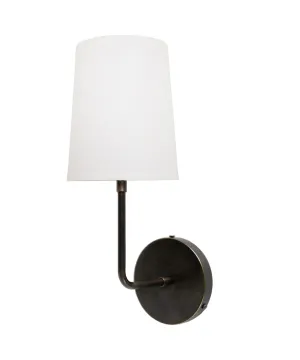 Fillmore Wall Sconce with Linen Shade, Bronze