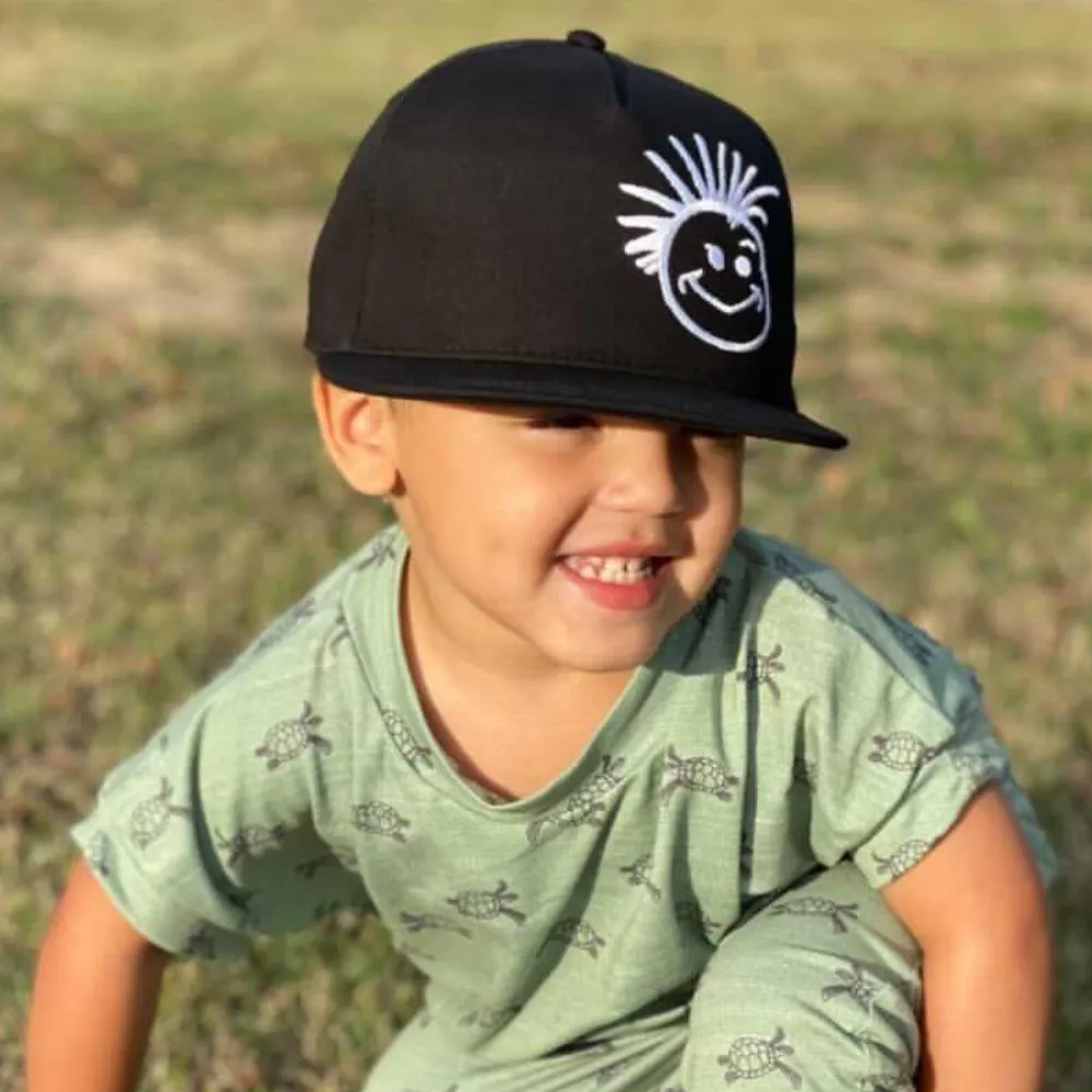 FINAL SALE - Black Logo Kids Trucker Hat