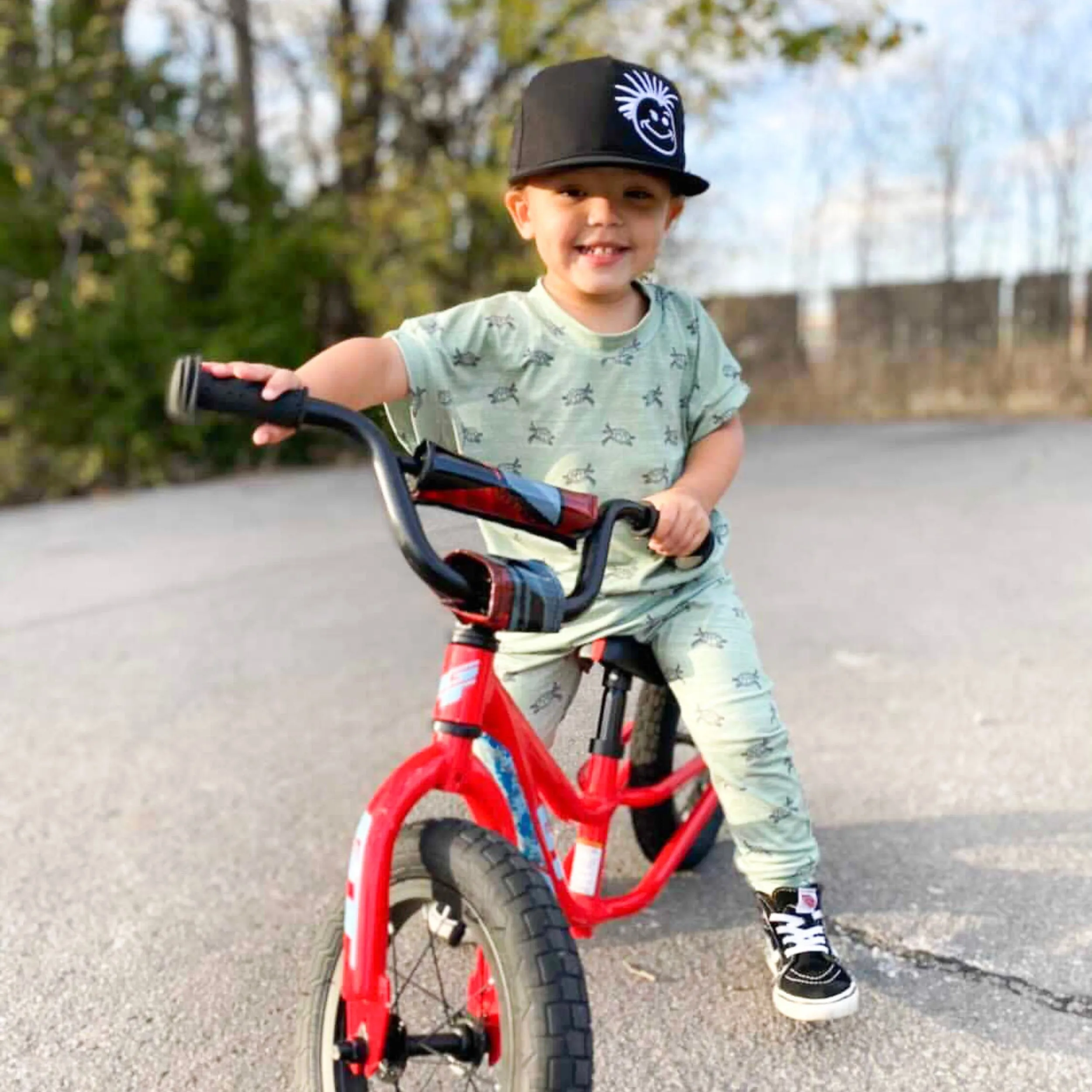 FINAL SALE - Black Logo Kids Trucker Hat