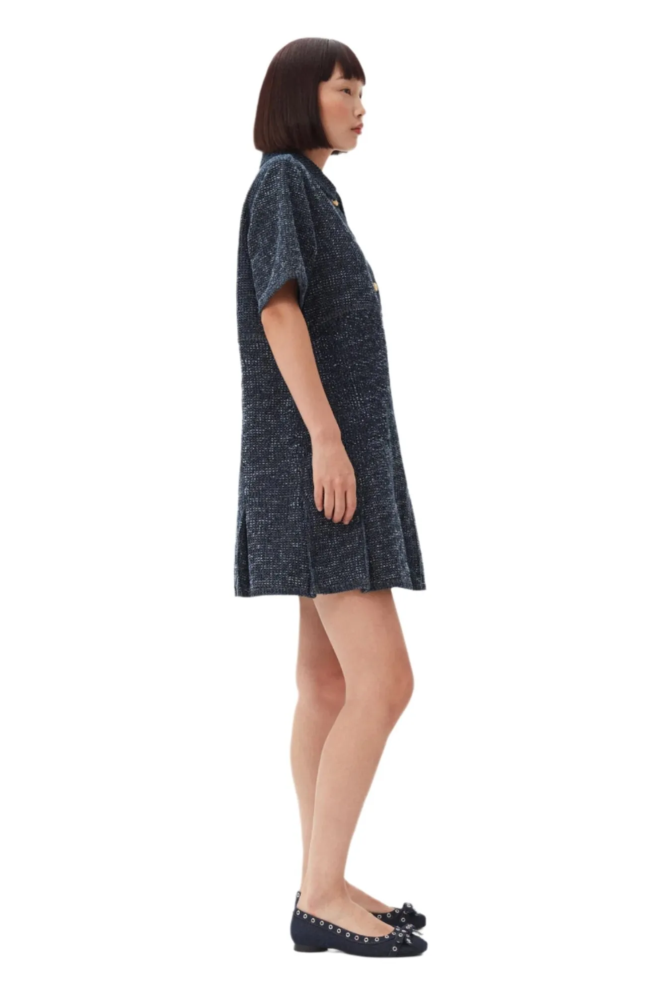 Fluffy Denim Mini Dress