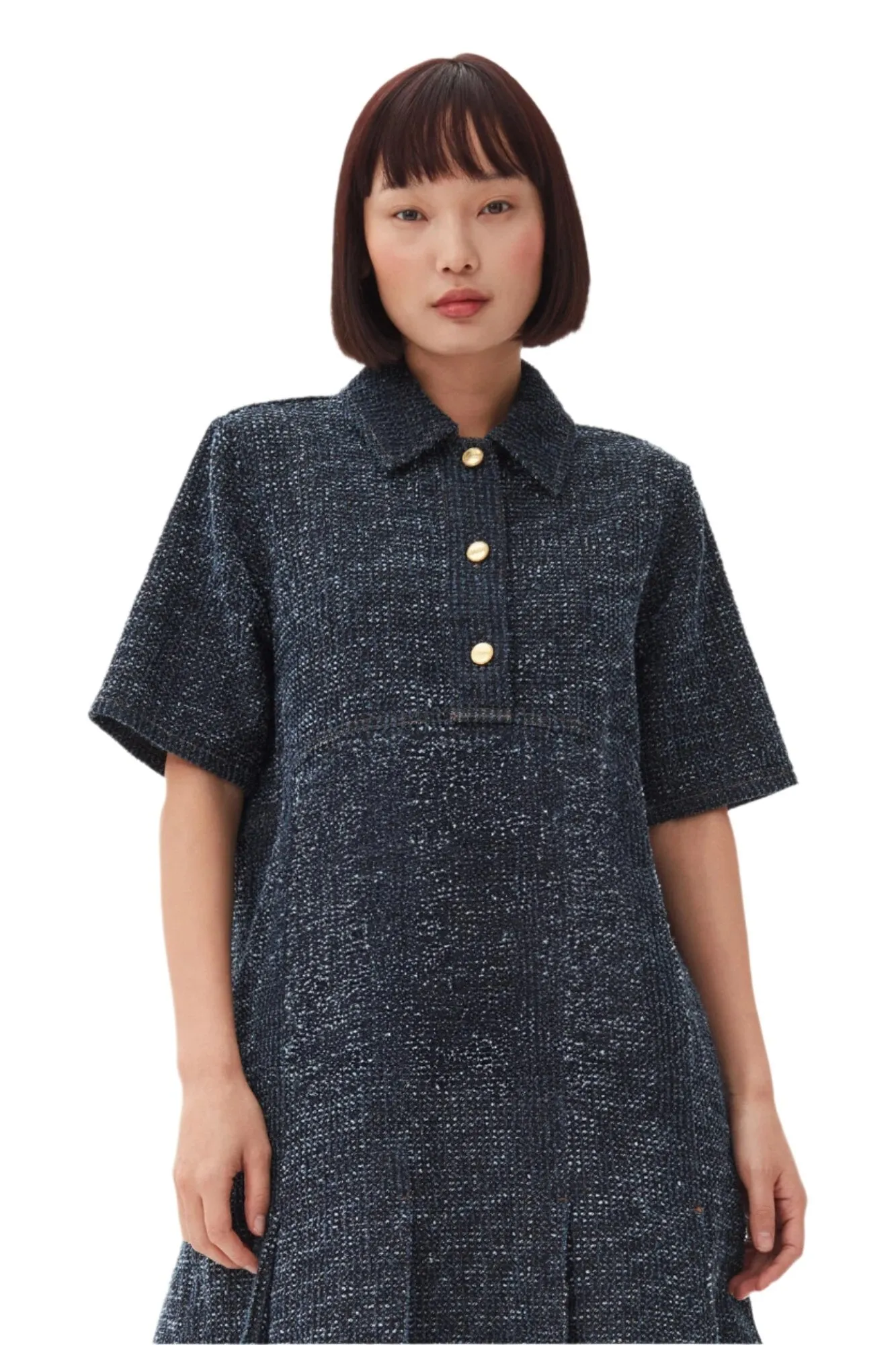 Fluffy Denim Mini Dress