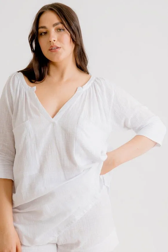 Giselle Tunic Top - White