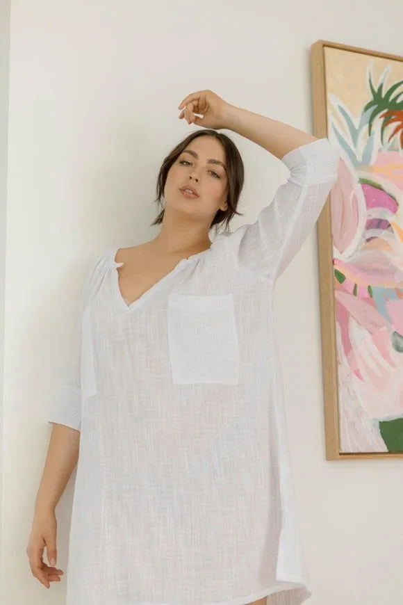 Giselle Tunic Top - White