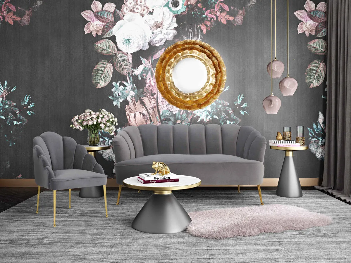 Grey Velvet Settee