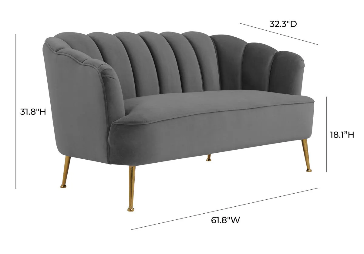 Grey Velvet Settee