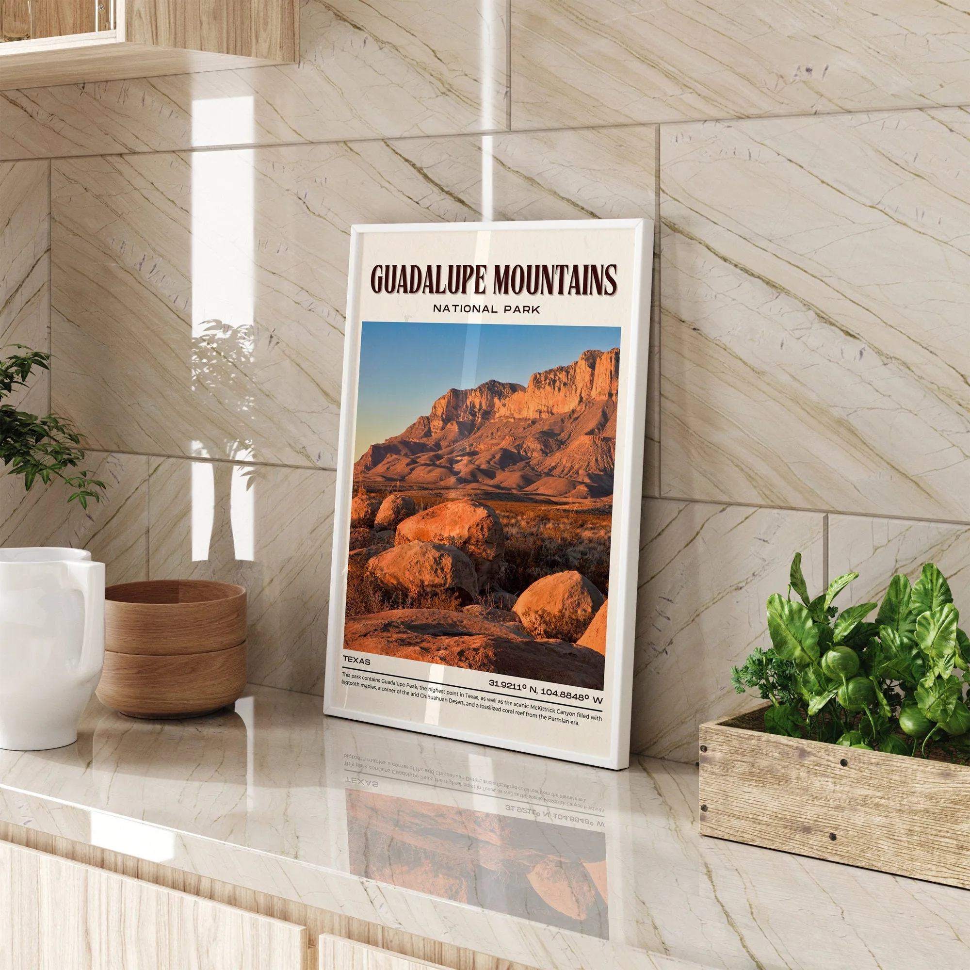 Guadalupe Mountains Vintage Wall Art, Texas, USA