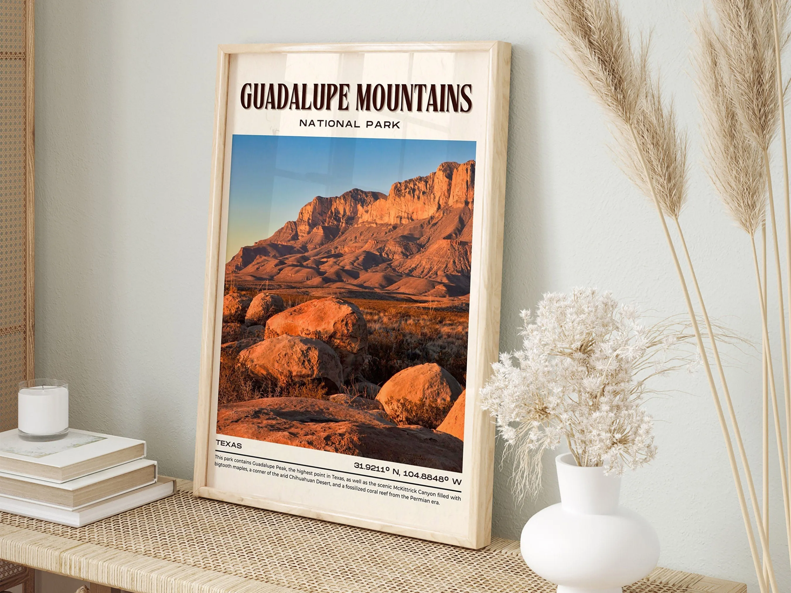 Guadalupe Mountains Vintage Wall Art, Texas, USA