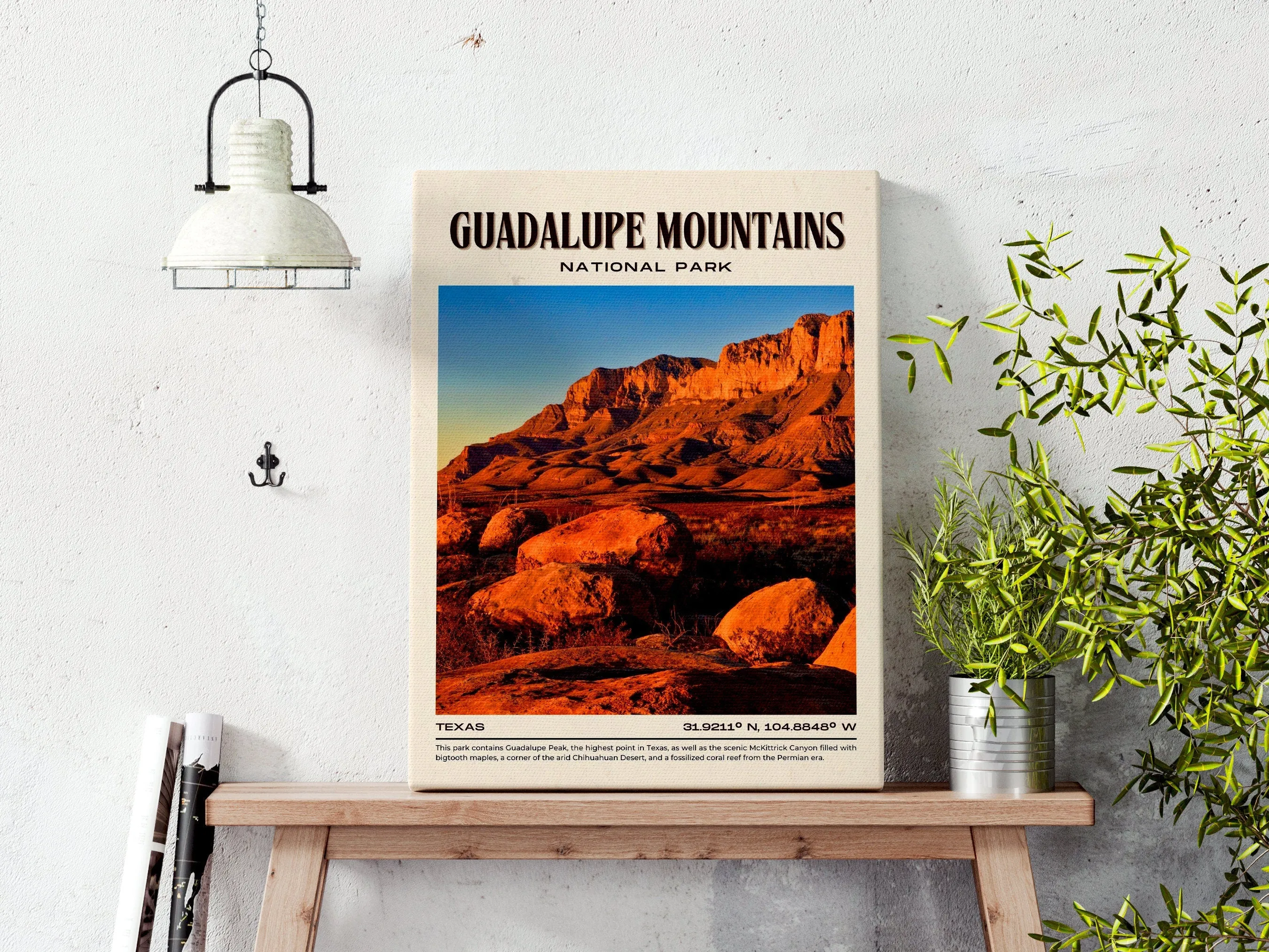 Guadalupe Mountains Vintage Wall Art, Texas, USA
