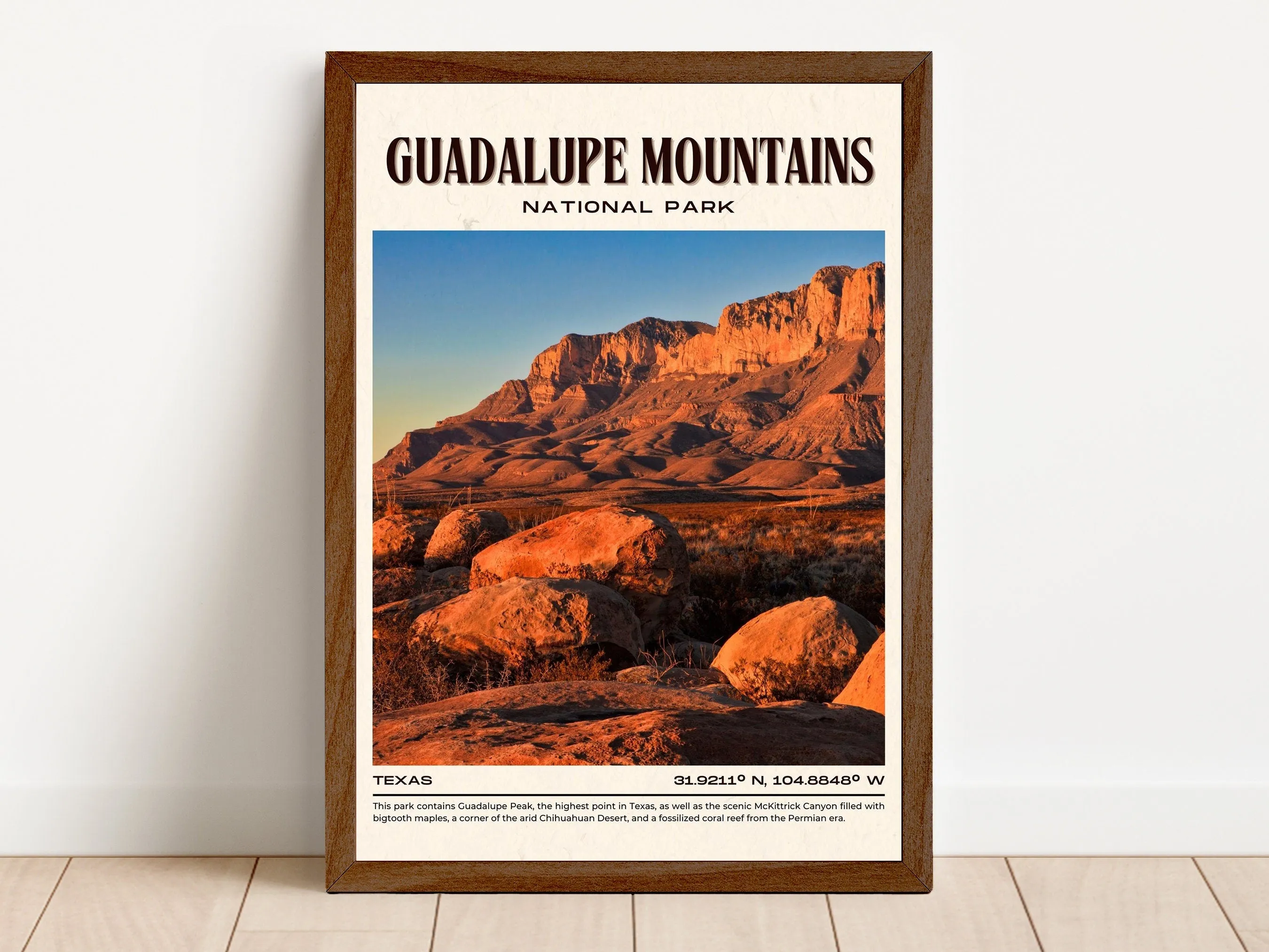 Guadalupe Mountains Vintage Wall Art, Texas, USA