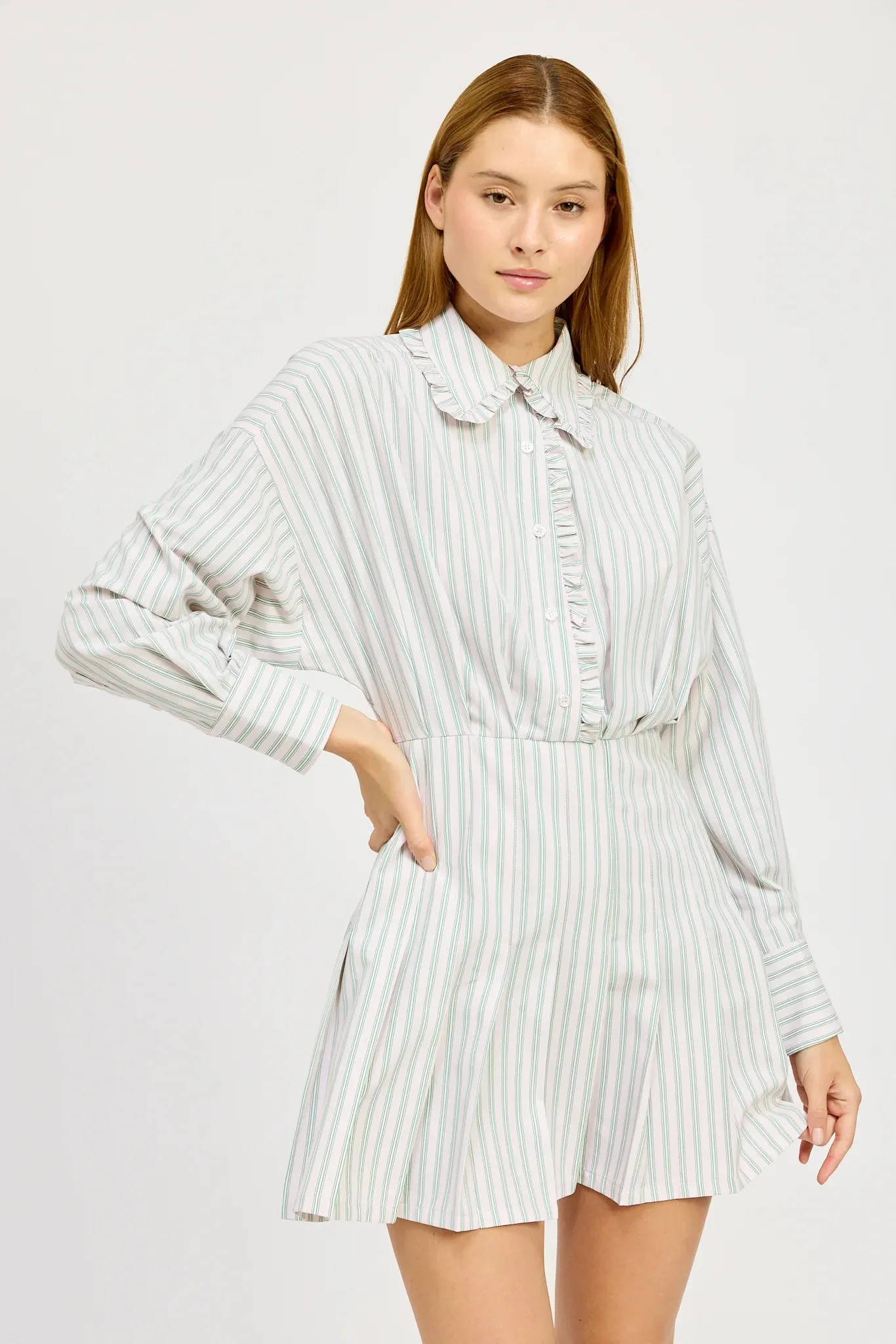 Haisley Stripe Mini Dress (Pink/Green)